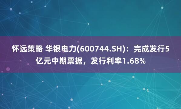 怀远策略 华银电力(600744.SH)：完成发行5亿元中期票据，发行利率1.68%