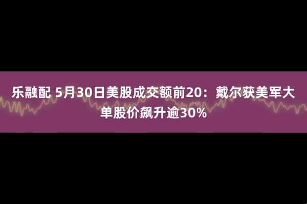 乐融配 5月30日美股成交额前20：戴尔获美军大单股价飙升逾30%