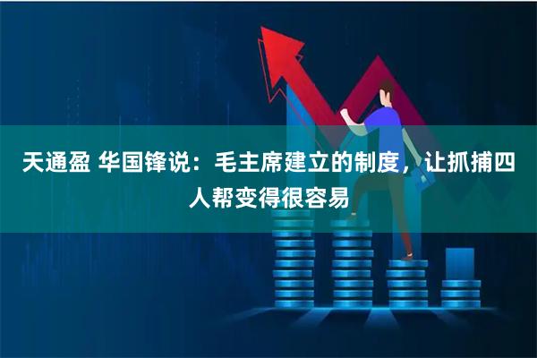 天通盈 华国锋说：毛主席建立的制度，让抓捕四人帮变得很容易